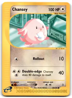 Chansey 2002 Pokemon e-Card Series Aquapolis Common #69/147 - LP - Image 1