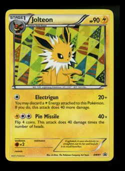 Jolteon BW91 Black Star Promo 2013 Holo Rare Pokemon Card TCG - Image 1