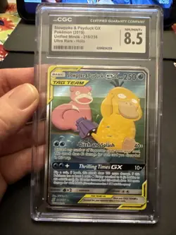 Slowpoke & Psyduck GX 217/236 Unified Minds CGC 8.5 Graded Pokemon Card - Image 1