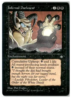 MTG Infernal Darkness - Ice Age Moderately Played English - Image 1