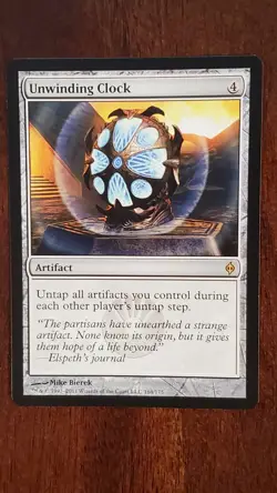 Unwinding Clock New Phyrexia EX/LP #164 MTG Magic the Gathering Artifact Rare - Image 1