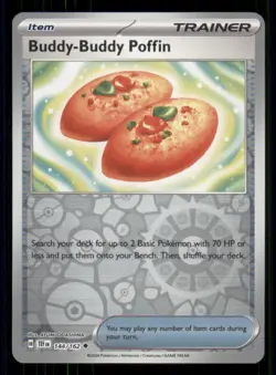 Buddy-Buddy Poffin SV05: Temporal Forces #144/162 UC Reverse Holo Pokemon LP - Image 1
