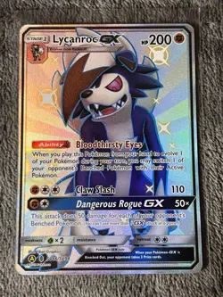 2019 Pokemon Hidden Fates: Shiny Vault Lycanroc GX Full Art Holo #SV66/SV94 NM+ - Image 1