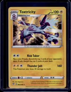 Toxtricity SWSH03: Darkness Ablaze Pokemon #063/189 Holo Rare NM+ - Image 1