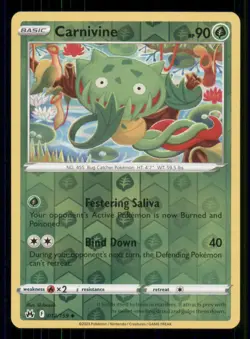 Carnivine Crown Zenith #012/159 Uncommon Reverse Holo Pokemon LP - Image 1