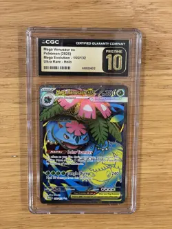2025 Mega Venusaur ex 155/132 CGC PRISTINE 10 Gold Label Ultra Rare Pokemon - Image 1