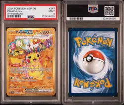 2024 Pokemon SSP Pikachu ex Hyper Rare #247 PSA 9 Mint - Stunning SSP Hit 🔥 - Image 3