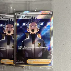 Pokemon SEALED Boss's Orders SWSH251 + 132/172 Full Art Cosmos Holo Pack x3 - Image 2