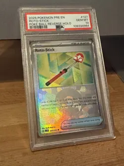 (POP 2) 2025 POKEMON PRE EN - POKE BALL REVERSE HOLO ROTO-STICK PSA 10 - Image 1