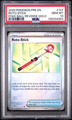 (POP 2) 2025 POKEMON PRE EN - POKE BALL REVERSE HOLO ROTO-STICK PSA 10 - Image 2