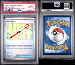 (POP 2) 2025 POKEMON PRE EN - POKE BALL REVERSE HOLO ROTO-STICK PSA 10 - Image 4