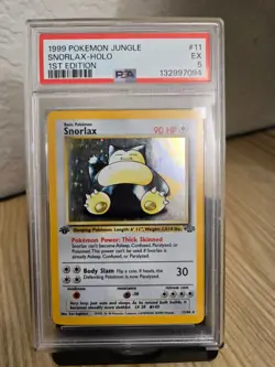 **1999 POKEMON JUNGLE 1ST EDITION #11 SNORLAX-HOLO PSA 5 - Image 1