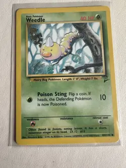 Weedle 100/130 - Non Holo - Base Set 2 - 2000 Pokemon TCG - Vintage - Image 1