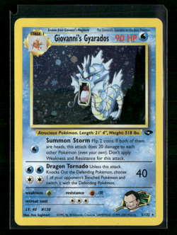 1999 Pokemon Giovanni's Gyarados 5/132 Gym Challenge Holo NM/LP - Image 1