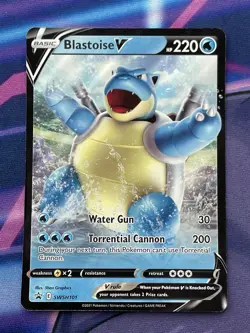 Blastoise V SWSH101 Black Star Promo Pokemon Sword & Shield Ultra Rare NM/M Card - Image 1