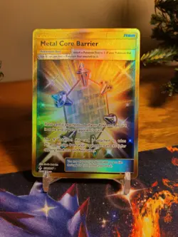 Pokemon Gold Secret Rare Metal Core Barrier Card 232/214 Unbroken Bonds - Image 1