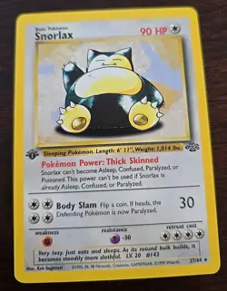 1999 Pokemon Jungle 1st Edition Snorlax Card 27/64 Never Played - Image 1