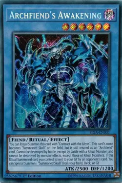 FIGA-EN031 ARCHFIEND'S AWAKENING SECRET RARE 1ST EDITION YuGiOh CARD - Image 1
