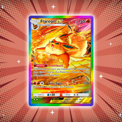 Flareon ex #87 Rainbow Rare Pokemon TCG Pocket Eevee Grove Holo Card - Image 1
