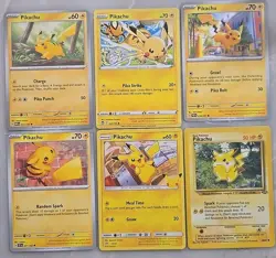 Pikachu Pokemon Card Lot 6x Rare Pikachu Cards! - Image 1
