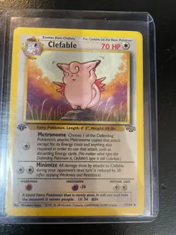 1999 Pokemon Jungle 1st Edition Clefable Rare Non Holo #17/64 (RAW) LP-MP - Image 1