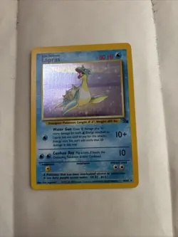 Pokemon Lapras Holo Rare Unlimited Fossil, 10/62, NM/LP Condition - Image 1