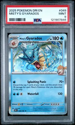 2025 POKEMON DRI EN-DESTINED RIVALS #049 MISTY'S GYARADOS PSA 9 - Image 1