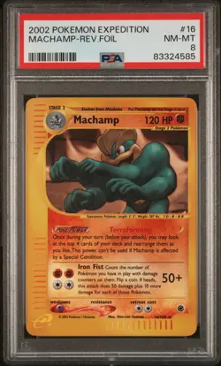 Pokemon Machamp Reverse Holo Expedition PSA 8 - Image 1
