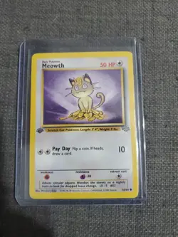Pokemon TCG Meowth Jungle 56/64 Regular 1st Edition Common - Image 1