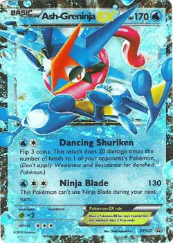 Beautiful 2016 Pokemon Ash-Greninjal EX Promo Holo XY133 Full Art Holo - Image 1