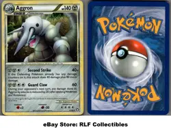 2010 Pokemon, HGSS Triumphant, #1/102 Aggron, Holo Rare - Image 1