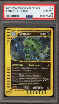 Pokemon Tyranitar Expedition Holo Rare #29 PSA 10 Gem Mint - Image 1