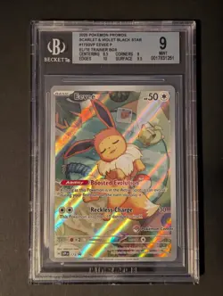 2025 POKEMON SVP PRISMATIC EVOLUTIONS POKEMON CENTER ETB PROMO #173 EEVEE BGS 9 - Image 1