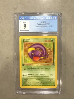 Pokemon TCG Ekans 1st Edition Fossil, 1999 WOTC Vintage CGC 9 - Image 1