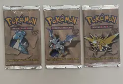 Pokemon Fossil Booster Pack Factory Sealed 1999 -All 3 Artworks All Packs Heavy 742818061599 - Image 1
