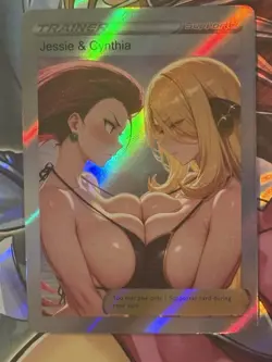 Pokemon Cynthia & Jessie Anime Waifu Custom DIY Trainer Art Pokemon card - Image 2