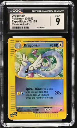 CGC 9 MINT Dragonair 2002 Expedition 75/165 Reverse Holo Pokemon Card - Image 1