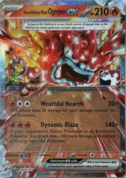 Hearthflame Mask Ogerpon ex - Double Rare Prize Pack Series Cards 040/167 NM - Image 1