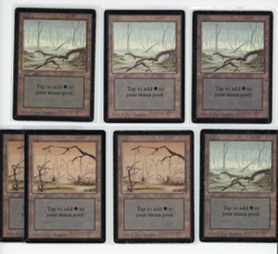Magic The Gathering MTG Beta Swamp MP/HP Lot of 7 (EG) - Image 1
