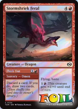 Stormshriek Feral 0124 MTG Tarkir: Dragonstorm Common NP Foil - Image 1