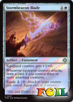 Stormbeacon Blade 0027 MTG Tarkir: Dragonstorm Uncommon NP Foil - Image 1