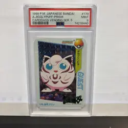 1999 Pokemon Japanese Bandai Carddass Jigglypuff Prism Vending Series 5 PSA 9 - Image 1