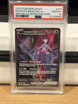 Pokemon Destined Rivals Team Rockets Mewtwo EX SIR PSA 10 - Image 1