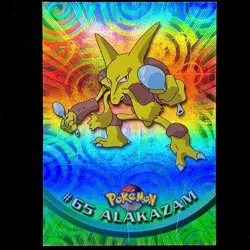topps Pokemon TV Animation Series 1 Rainbow Holo Foil #65 Alakazam - Image 1