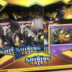 Pokemon TCG: Shining Fates Mad Party Pin Collections Dedenne Box - Sealed - Image 2