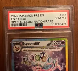 2025 Pokemon Prismatic Evolutions PRE Espeon EX #155/131 SIR PSA 10 Gem Mint - Image 2
