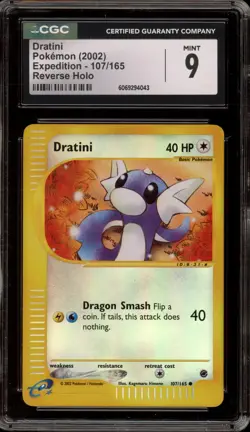 Pokemon Dratini Expedition Reverse Holo #107 CGC 9 Mint - Image 1