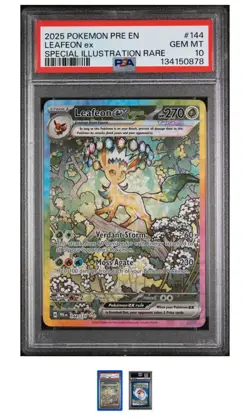 2025 POKEMON PRE EN-PRISMATIC EVOLUTIONS #144 LEAFEON EX PSA 10 - Image 1