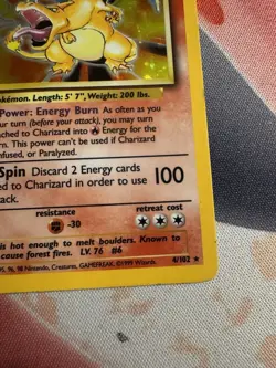 1999 Pokemon Base Set Charizard #4/102 Holo Rare MP/HP - Image 4