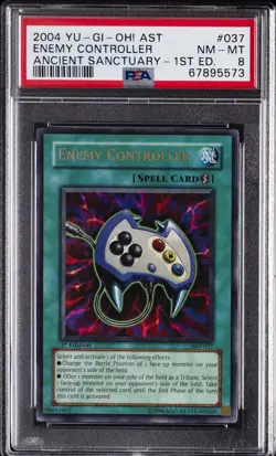 2004 YU-GI-OH! AST-ANCIENT SANCTUARY 1ST ED #037 ENEMY CONTROLLER PSA 8 - Image 1